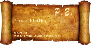 Prusz Etelka névjegykártya